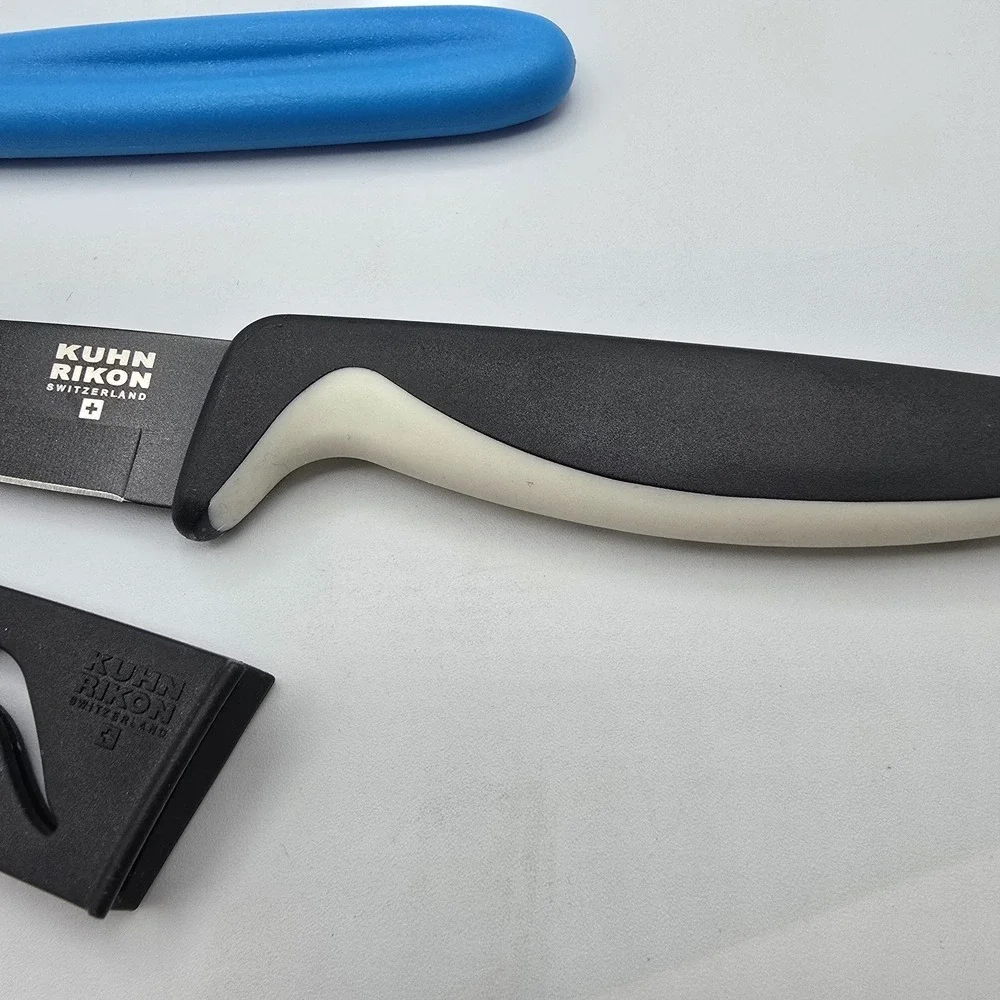 Kuhn Rikon Switzerland Steak Knife And Smaller‎ Blue Knives